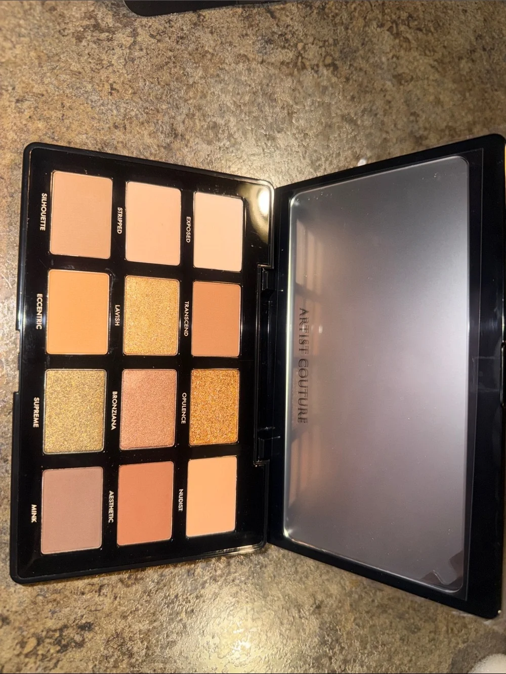 Artist Couture Supreme Nudes Eyeshadow Palette - Black & Gold Script